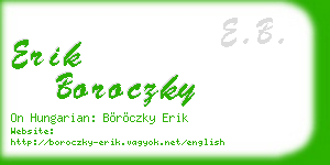 erik boroczky business card
